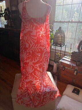 Rachel Zoe Coral and White Tropical summer Dress